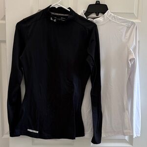 Under Armour Black & White Compression Long Sleeve Tops